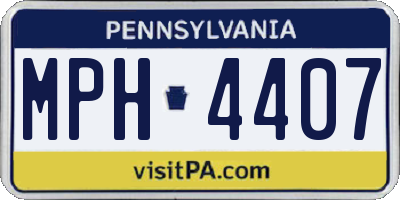 PA license plate MPH4407