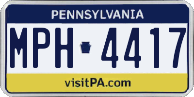 PA license plate MPH4417