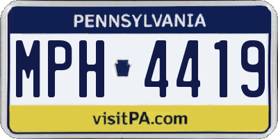 PA license plate MPH4419