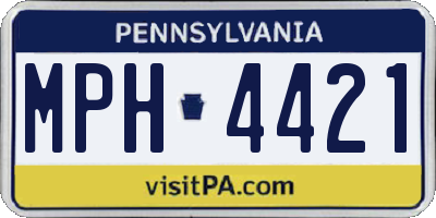 PA license plate MPH4421