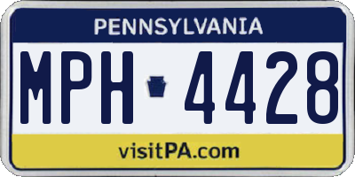PA license plate MPH4428