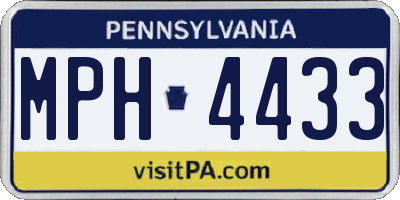 PA license plate MPH4433