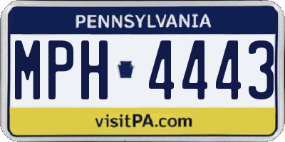 PA license plate MPH4443