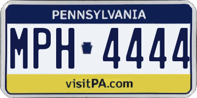 PA license plate MPH4444
