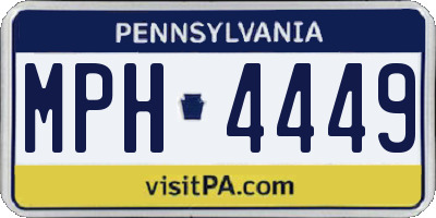 PA license plate MPH4449