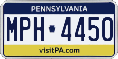 PA license plate MPH4450