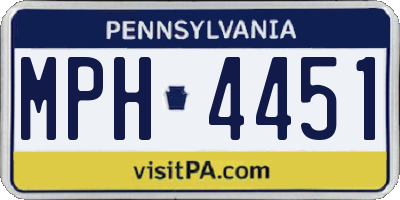 PA license plate MPH4451