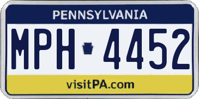 PA license plate MPH4452