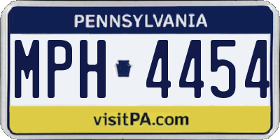 PA license plate MPH4454