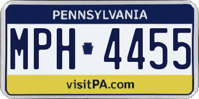 PA license plate MPH4455