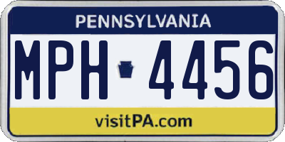 PA license plate MPH4456