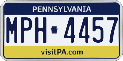 PA license plate MPH4457