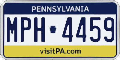 PA license plate MPH4459