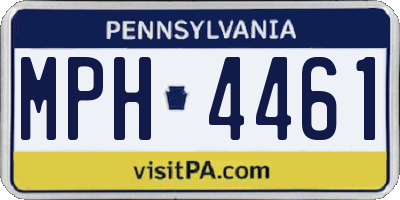 PA license plate MPH4461