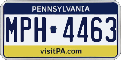PA license plate MPH4463