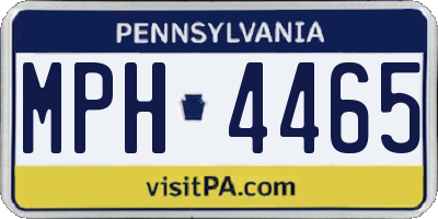 PA license plate MPH4465