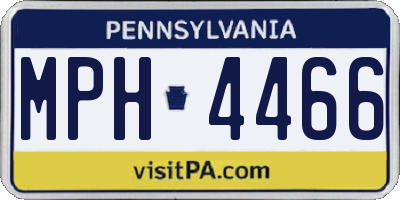 PA license plate MPH4466