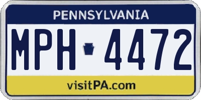 PA license plate MPH4472