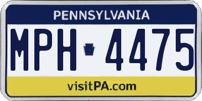 PA license plate MPH4475