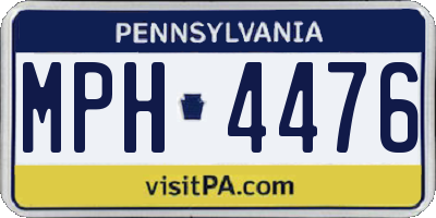 PA license plate MPH4476