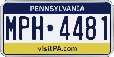 PA license plate MPH4481