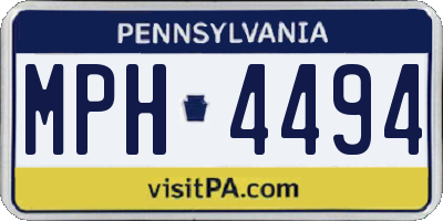 PA license plate MPH4494