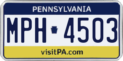 PA license plate MPH4503