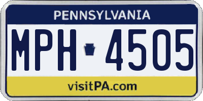 PA license plate MPH4505