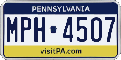 PA license plate MPH4507