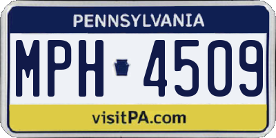 PA license plate MPH4509
