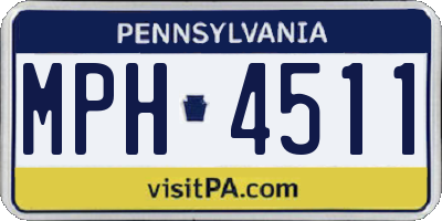 PA license plate MPH4511