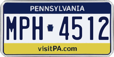 PA license plate MPH4512