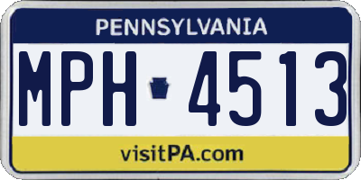 PA license plate MPH4513