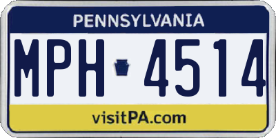 PA license plate MPH4514