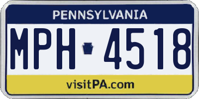 PA license plate MPH4518