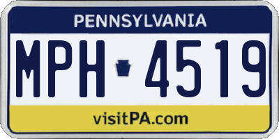 PA license plate MPH4519