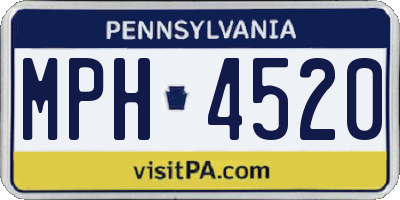 PA license plate MPH4520