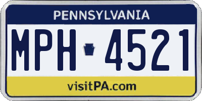 PA license plate MPH4521