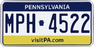 PA license plate MPH4522