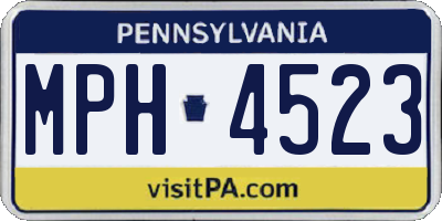 PA license plate MPH4523