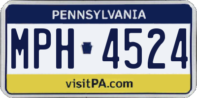 PA license plate MPH4524