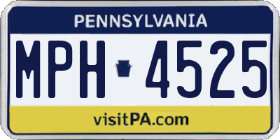 PA license plate MPH4525