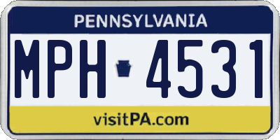 PA license plate MPH4531