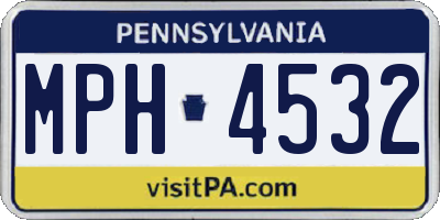 PA license plate MPH4532