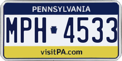 PA license plate MPH4533