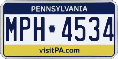 PA license plate MPH4534