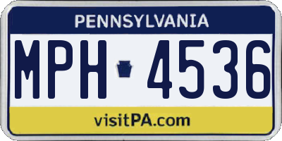 PA license plate MPH4536