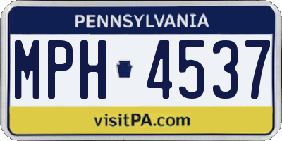 PA license plate MPH4537