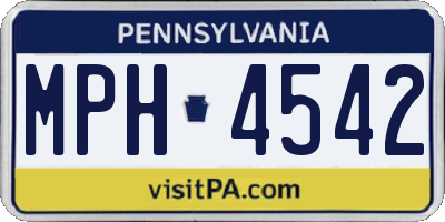PA license plate MPH4542
