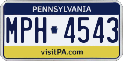 PA license plate MPH4543